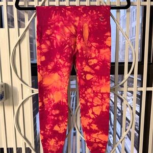 Tie-Dye Leggings - Pink and Orange
